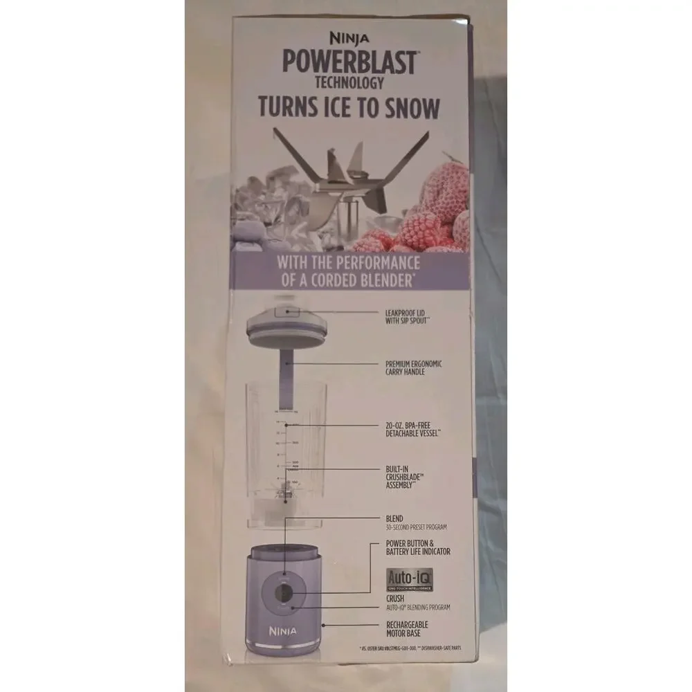 Ninj Blast Max Portable Cordless Blender 20oz Twist & Go Vessel, NIB Lavender